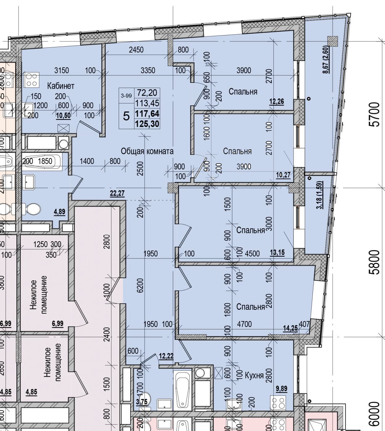 5 комн., 117.6 м²