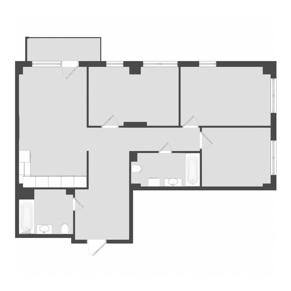 4 комн., 91.4 м²