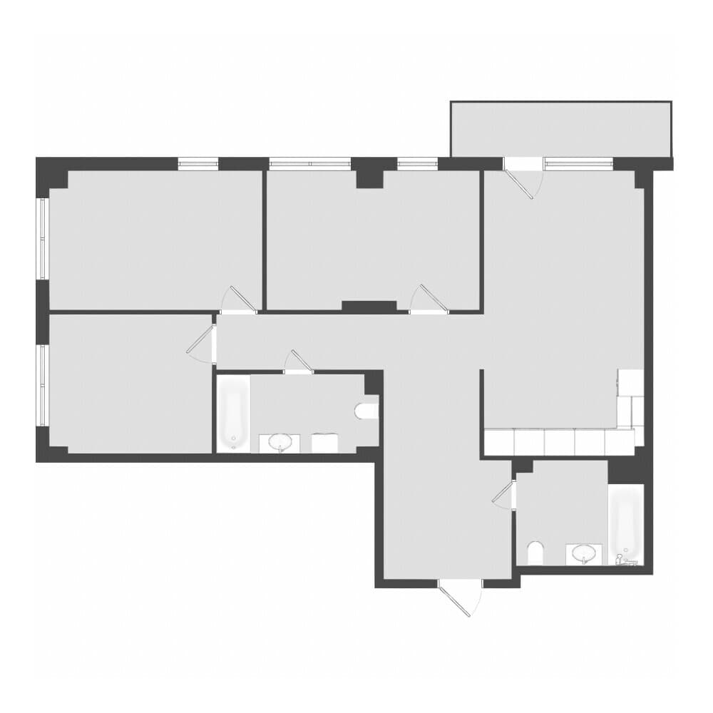 4 комн., 91.2 м²