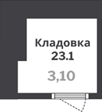 Кладовка, 3.1 м²
