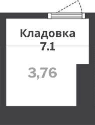 Кладовка, 3.8 м²
