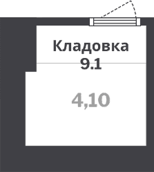 Кладовка, 4.1 м²